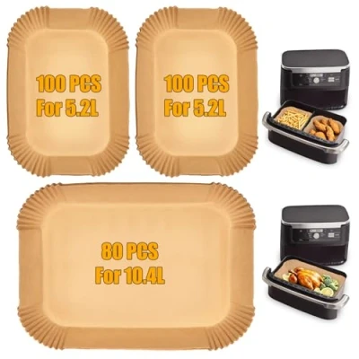 Afbeelding van Owelth Air Fryer Bakpapier, 180 Stuks Vierkante Oliebestendige Non Stick Wegwerp Paper Coating