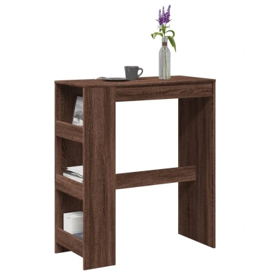 Afbeelding van Bartafel met rekken 90x40x103,5 cm bewerkt hout bruin eiken