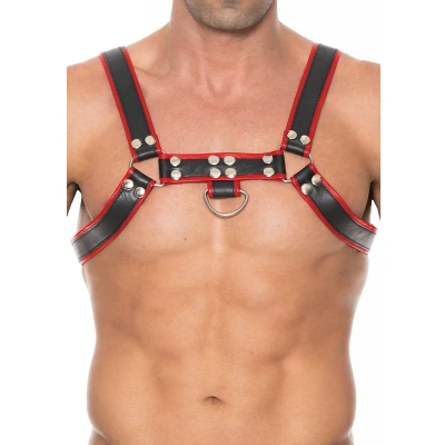 Afbeelding van Shots Ouch! Borst Bulldog Harnas S/M black,red