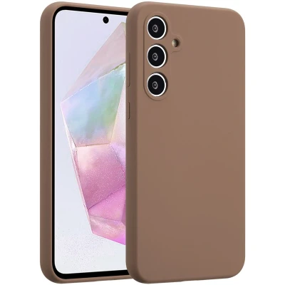 Afbeelding van Accezz Hoesje Geschikt voor Samsung Galaxy A35 Liquid Silicone Backcover Lichtbruin