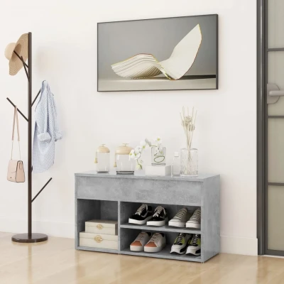 Afbeelding van Schoenenbank 80x30x45 cm spaanplaat betongrijs