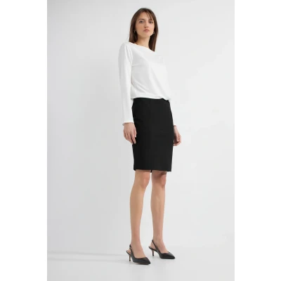 Afbeelding van Josephine &amp; Co dames Pip mini kokerrok van jersey in de kleur Zwart, maat: 44