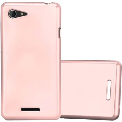 Afbeelding van Cadorabo Hoesje geschikt voor Sony Xperia E3 in METALLIC ROSE GOUD Beschermhoes gemaakt van flexibel TPU silicone Case Cover