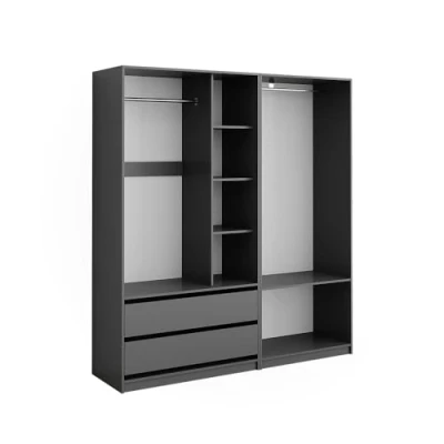 Afbeelding van Vicco Garderobekast Elmo, Antraciet, 100 x 200 cm Set met 2 delen