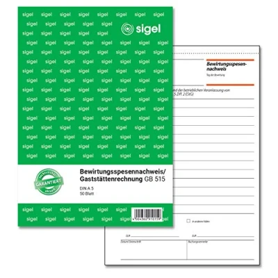 Afbeelding van Sigel, Formulier, Gastvrijheidskostenbon Boek GB515 (50 x)