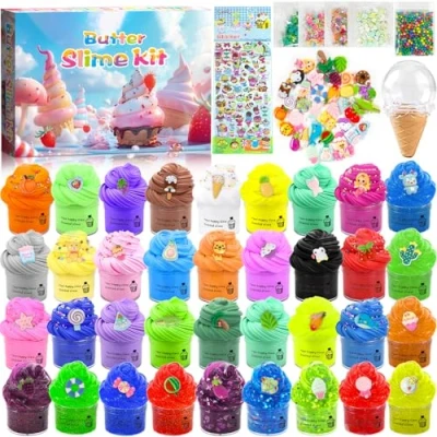 Afbeelding van ZHHGOO Fluffy slijmset voor kinderen, 36 stuks, mini slijmset, kristalslijm, doe het zelf Putty speelgoed geurende slijmvulling, anti stress meisjes en jongens