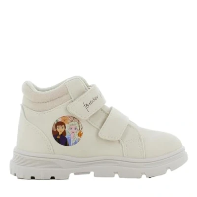 Afbeelding van Disney Kinderschoenen voor meisjes tot 8 jaar, Anna en Elsa hoge schoenen met klittenbandsluiting, sneakers ijskoningin patroon, ideaal school en, Wit