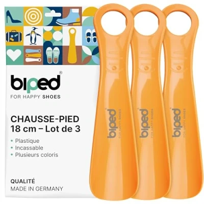 Afbeelding van biped Set van 3 schoenlepels kunststof 18 cm schoenlepel gemaakt in Duitsland Z1570 (abrikoos)