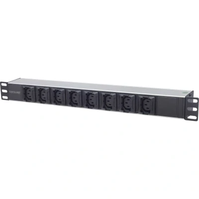 Afbeelding van Intellinet 163651 19 inch Stekkerdoos voor patchkast 1 HE Apparaatcontactdoos C13 10A Vast inbouw Geschikt kastdiepte: vanaf 300 mm Zwart, Zilver