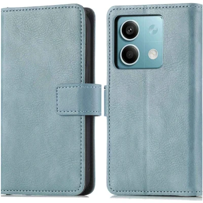 Afbeelding van iMoshion Hoesje Geschikt voor Xiaomi Redmi Note 13 (5G) Met Pasjeshouder Luxe Bookcase Lichtblauw