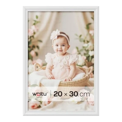 Afbeelding van WOLTU 1 x houten fotolijst Artos stijl, voorkant van glas, 20 30 cm, wit 9428