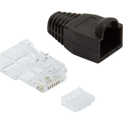 Afbeelding van LogiLink MP0024 RJ45 connector, Cat 6 Stekker, recht Aantal polen: 8P8C Zwart 100 stuk(s)