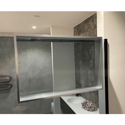 Afbeelding van Design Bath douchenis doucherek en handdoekhaak rvs look voor over douchewand 12089532937