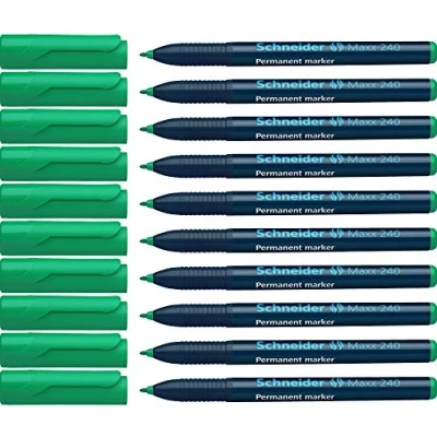 Afbeelding van marker Schneider Maxx 240 permanent ronde punt groen doos met 10 stuks