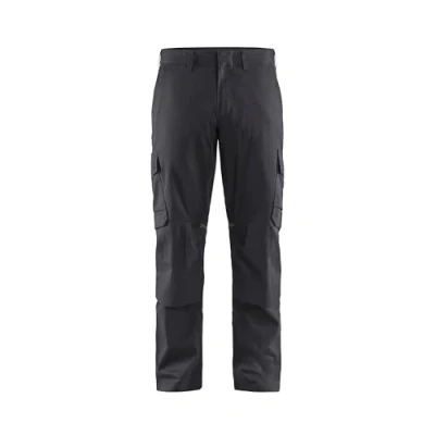 Afbeelding van Blaklader Industrie werkbroek stretch met kniezakken 1448 1832 Medium Grijs/Zwart C58