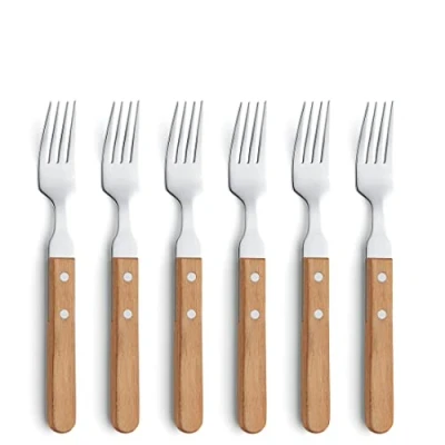 Afbeelding van Amefa Pizza 6 delige pizza/steakfork set hout