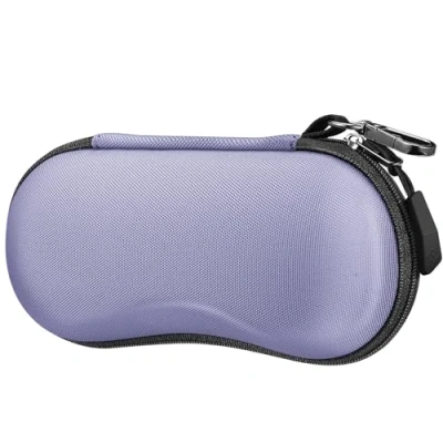 Afbeelding van Fintie Zonnebrillenkoker EVA krasbestendig hard etui met karabijnhaak grote brillenkoker voor mannen en vrouwen outdoor sportbril fietsbril, Lila.