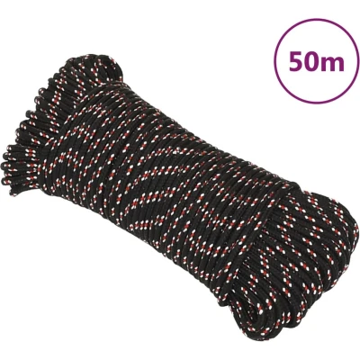 Afbeelding van vidaXL Boot touw 5 mm 50 m polypropyleen zwart
