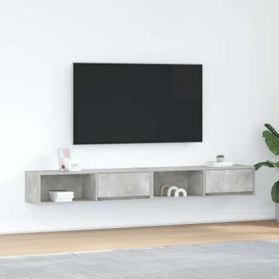 Afbeelding van vidaXL Tv meubelen 2 st 100x31x25,5 cm bewerkt hout betongrijs