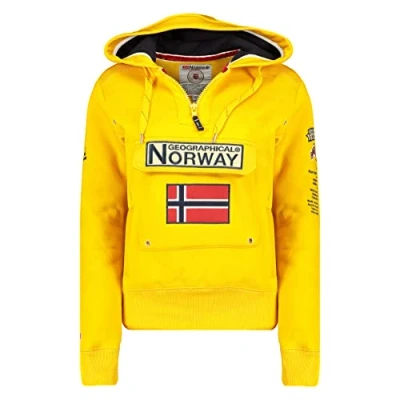 Afbeelding van Geographical Norway Gymclass Lady Damessweatshirt met ritssluiting en zakken Sweatshirt lange mouwen warme hoodie Damestrui Seizoen Lente Zomer Herfst Winter, Mosterd
