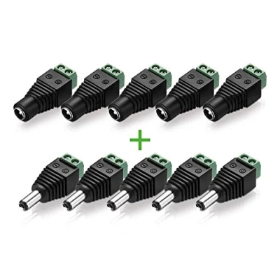 Afbeelding van conecto, cilinderconnectoradapter, cilinderconnector 5,5 x 2,5 mm (5x) + cilinder jack connectoradapter