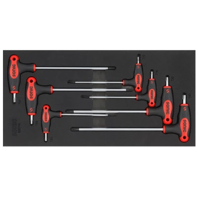 Afbeelding van SONIC 600719 Gereedschapmodule 7 T10, T15, T20, T25, T27, T30, T40 Chroom vanadium staal Torx L Form, extra lang