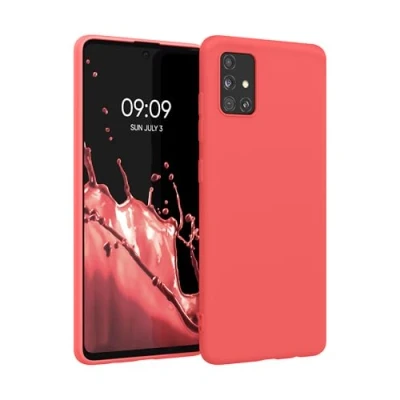Afbeelding van kwmobile telefoonhoesje geschikt voor Samsung Galaxy A51 Hoesje smartphone Back cover in neon koraal