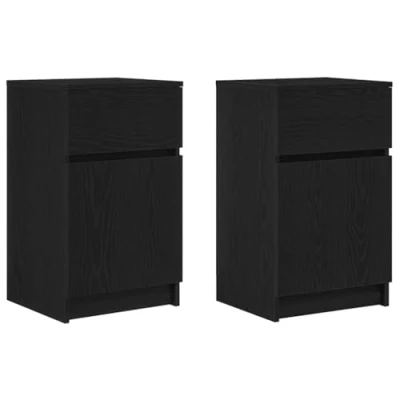 Afbeelding van vidaXL Nachtkastjes 2 st 39x35x65 cm bewerkt hout zwart