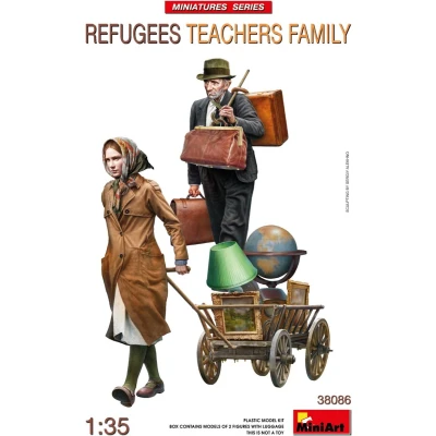 Afbeelding van 1:35 MiniArt 38086 Familie van Vluchtelingenleraren 2 Figuren Plastic Modelbouwpakket