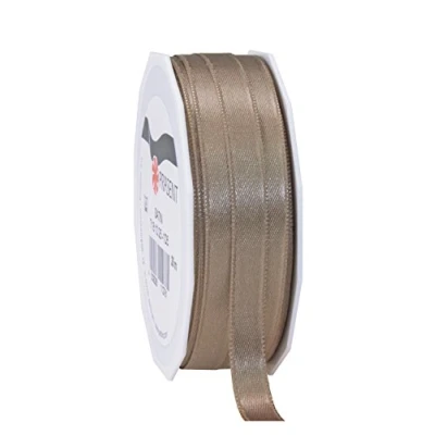 Afbeelding van Present cadeaulint polyester, 25 m x 10 mm, donkergrijs (taupe)