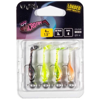 Afbeelding van Fox Rage Ultra UV Micro Fry Loaded Softbait Set 4cm (3g) (4 Stuks) Shad
