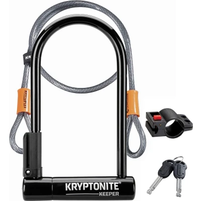 Afbeelding van Kryptonite Keeper Standard Beugelslot met Kabel Fiets ART 2 Slot (Elektrische) 10,2x20,3 cm 120 lang Zwart