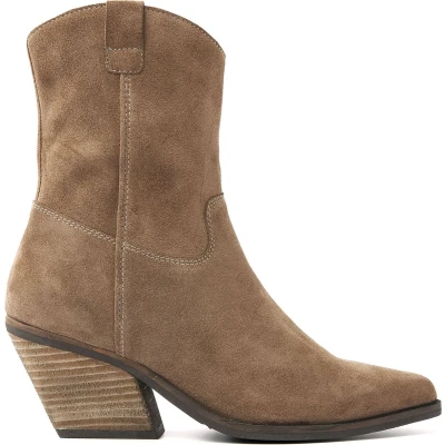 Afbeelding van Lazamani Cowboy/Bikerlaarsjes, Dames, Maat: 38, Taupe Leer