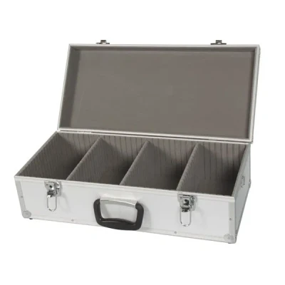 Afbeelding van Perel Cd koffer, 80 cd&#039;s, sleutelslot, 2 sleutels, aluminium, 565 x 265 170 mm
