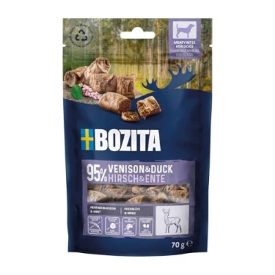 Afbeelding van 70g Bozita Meaty Bites Venison Eend hondensnacks