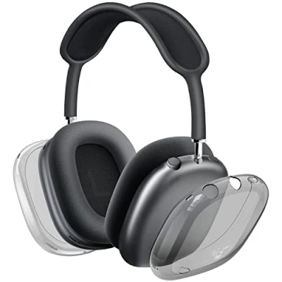 Afbeelding van VICHYIE Airpods Max hoesje, transparante zachte TPU hoes, krasbestendig, accessoires voor hoofdtelefoon (kristalgrijs)