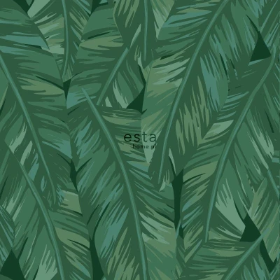 Afbeelding van ESTAhome behang bananenbladeren emerald groen 139016 0,53 x 10,05 m