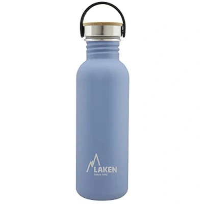 Afbeelding van RVS fles Basic Steel Bottle 750ml ,Bamboo S/S Cap Blauw