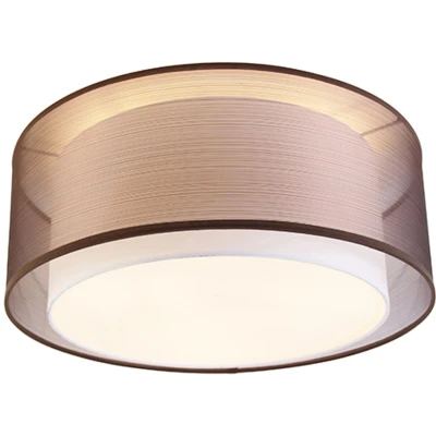 Afbeelding van QAZQA Moderne plafonnière bruin met wit 50 cm 3 lichts Drum Duo