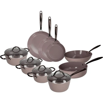Afbeelding van Cook &amp; Pan Taupe of Mind Pannenset 9 delig