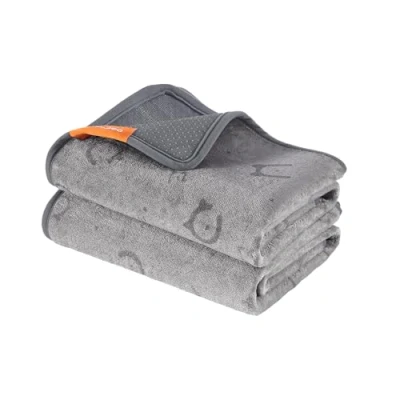 Afbeelding van Feandrea Absorberende hondenmat, wasbaar, 2 pakketten, herbruikbaar, 122 x 91 cm, L, huisdieropvoedingsmat, lekvrij, antislip, voor honden, katten, konijnen, duifgrijs, PTD003G01