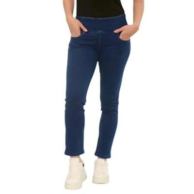 Afbeelding van MYT Elastische damesjeans met hoge taille, buikcontrole, stretch, voor alle maten 38 52, Blauw