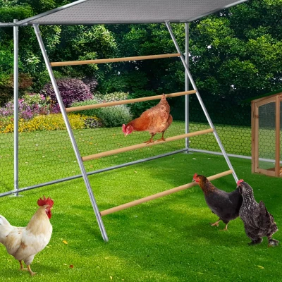 Image de Grand perchoir pour poules 4 niveaux en bois compatible enclos