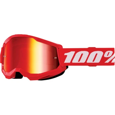 Afbeelding van 100% Crossbril MTB Strata 2 met Mirror Lens Rood