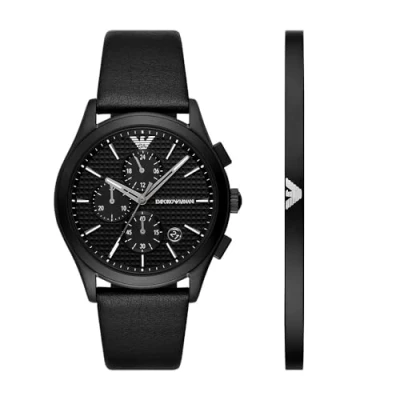 Afbeelding van Emporio Armani Watch Bracelet SET Chronograaf, Heren, Maat: One Size, Black