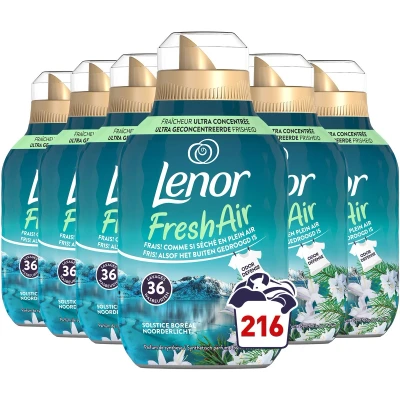 Afbeelding van Lenor Fresh Air Wasverzachter Noorderlicht 6 x 36 Wasbeurten