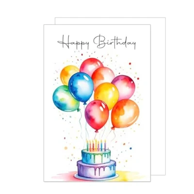 Afbeelding van Edition Seidel XXL verjaardagskaart met envelop, DIN A4, Happy Birthday wenskaart voor haar, man, vrouw, cake, ballonnen (A4 G3567)