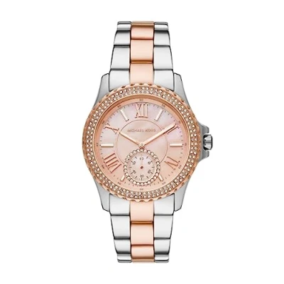 Afbeelding van Michael Kors Watch Everest Horloge silvercoloured/rose goldcoloured, Dames, Maat: One Size, Silver coloured/rose gold coloured