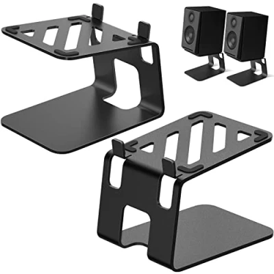 Afbeelding van Vaydeer 1 paar aluminium luidsprekerhouders voor computer Speciaal ontwerp met kantelfunctie Zwart
