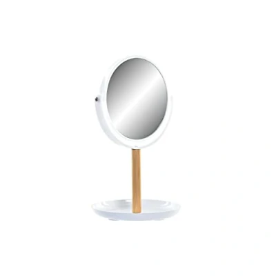 Afbeelding van Spiegel DKD Home Decor Wit Natuurlijk Bamboe Aluminium polyestyreen 17 x 31 cm